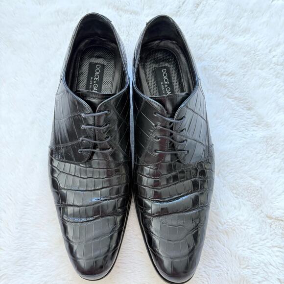 Dolce&Gabbana men crocodile skin oxford shoes size 37,5 EU Authentic Retail4500$ - Picture 1 of 9